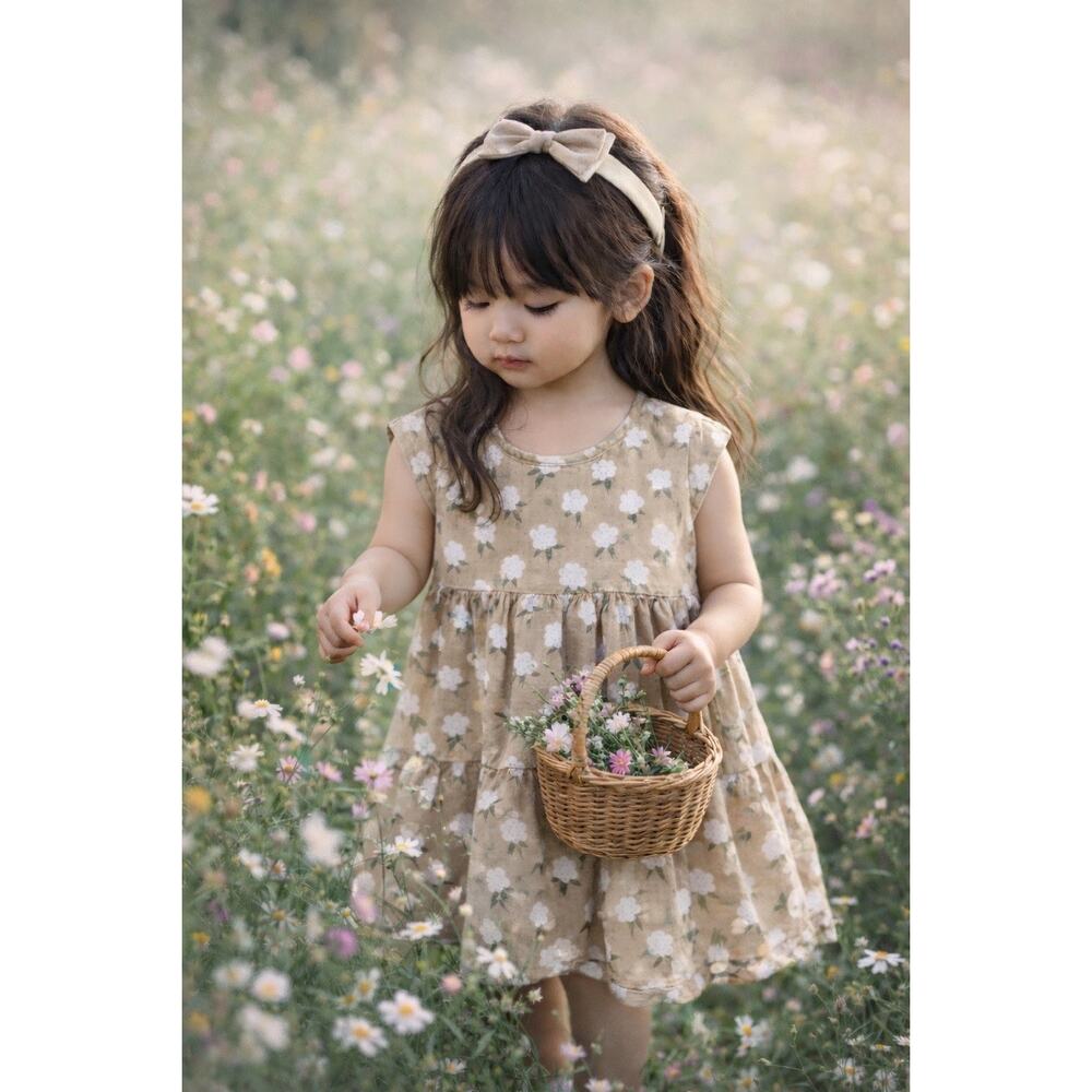 Rylee + Cru Vienna Floral Almond Flowy Midi Dress 18-24mths
